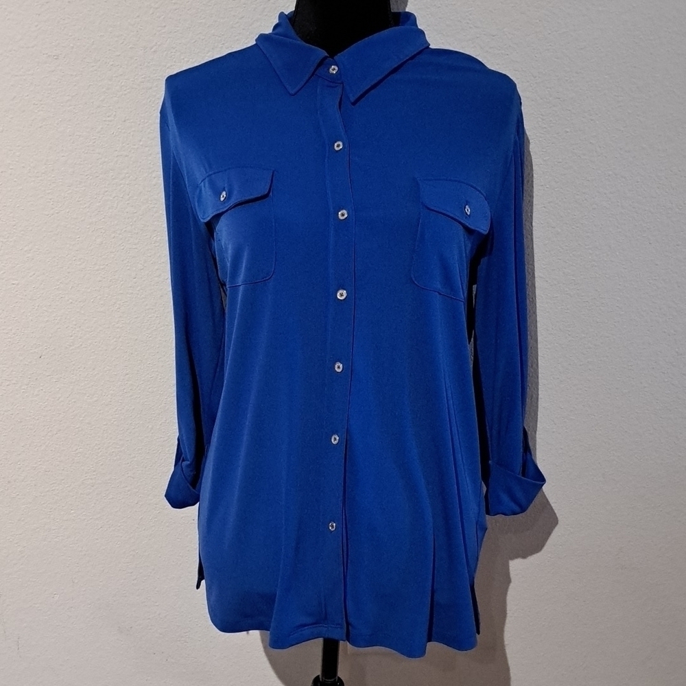 KARL LAGERFELD Paris large silky button down blouse